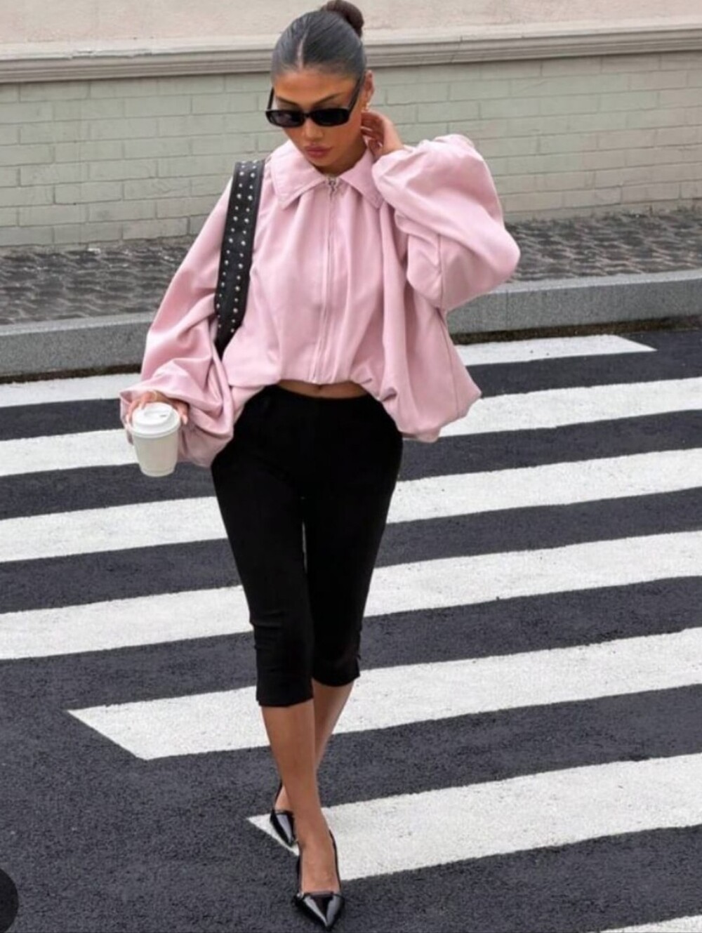 ZARA PUFF SLEEVE BOMBER JACKET SIZE M - Picture 5 of 16